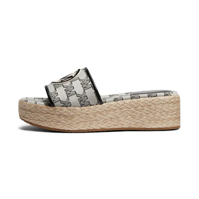 (W) MICHAEL KORS Slip-On Thick Sole Fashion Sandal 'Beige Black'