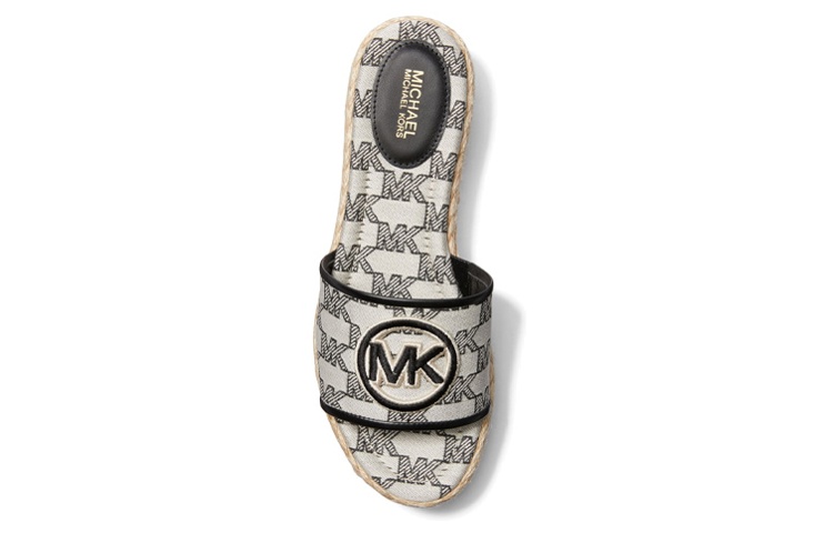 (W) MICHAEL KORS Slip-On Thick Sole Fashion Sandal 'Beige Black' 圖 3