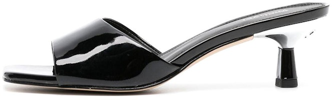 (Women) MICHAEL KORS Square-Toe Block Heel Slide 5.5cm 'Classic Black' 40R3AMMS1A001 (Women) MICHAEL KORS Square-Toe Block Heel Slide 5.5cm 'Classic Black' 40R3AMMS1A001