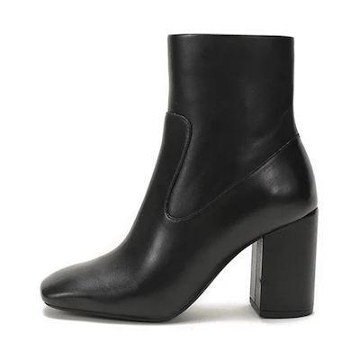 (W) MICHAEL KORS Square Toe High-Heel Ankle Boot 'Black Leather'