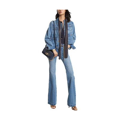 (Women) MICHAEL KORS SS23 Denim Blue Multi-Pocket Short Jacket MS31059FAU-906