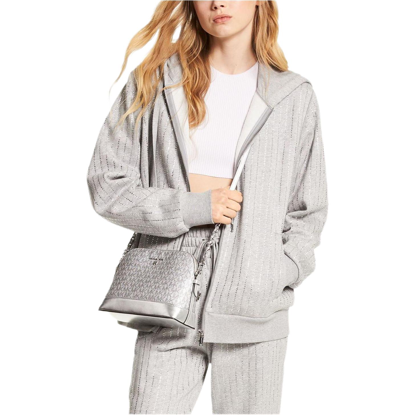 (Women) Michael Kors SS23  Grey Crystal Embellished Casual Jacket. MF250XR23G-036