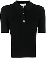 (Women) Michael Kors SS23 Solid Black Casual Short Sleeve Polo Shirt. MS2600C33D-001 (Women) Michael Kors SS23 Solid Black Casual Short Sleeve Polo Shirt. MS2600C33D-001