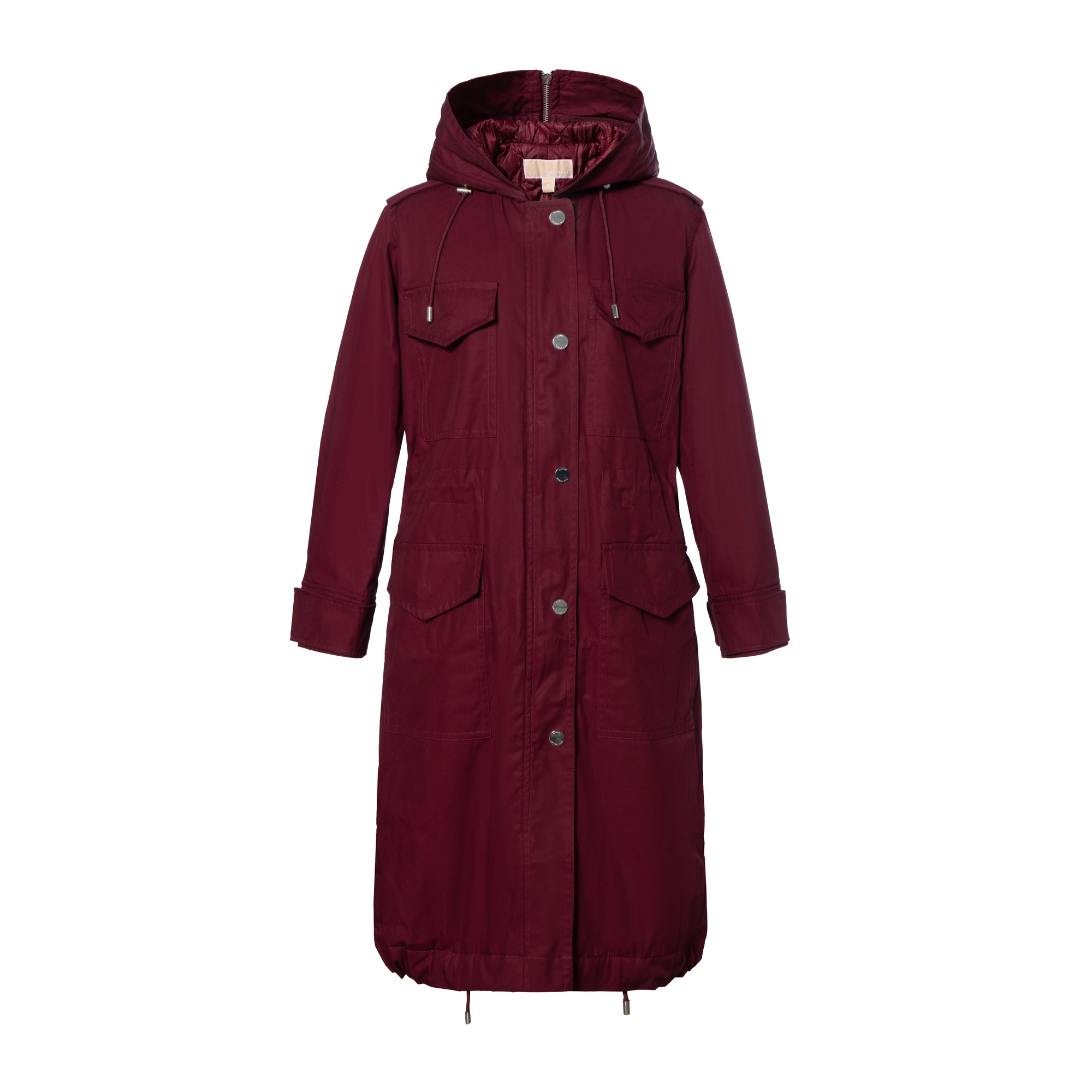 (Women) MICHAEL KORS SS23  Solid Color Cinched Waist Hooded Parka. MF1202IDTY-649