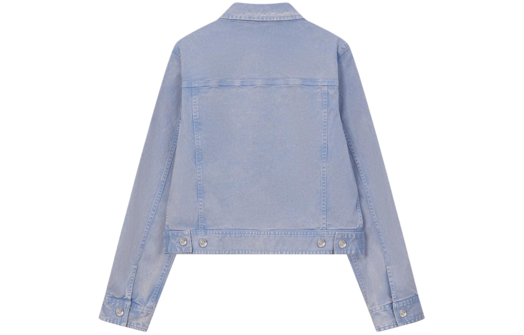 Lookbook (Women) MICHAEL KORS SS24  Light Blue Denim Jacket with Single Button Closure. MS41059E72-424