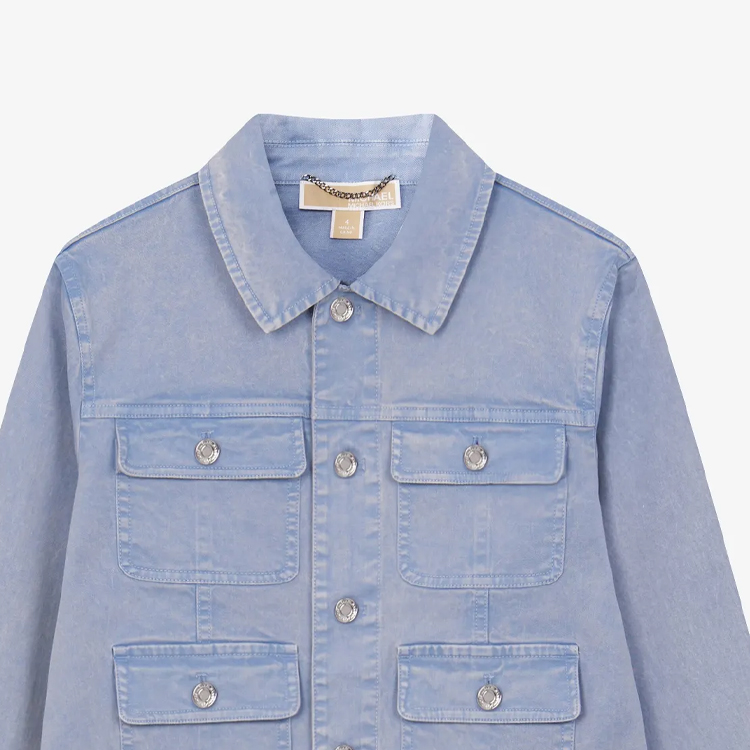 Details for (Women) MICHAEL KORS SS24  Light Blue Denim Jacket with Single Button Closure. MS41059E72-424