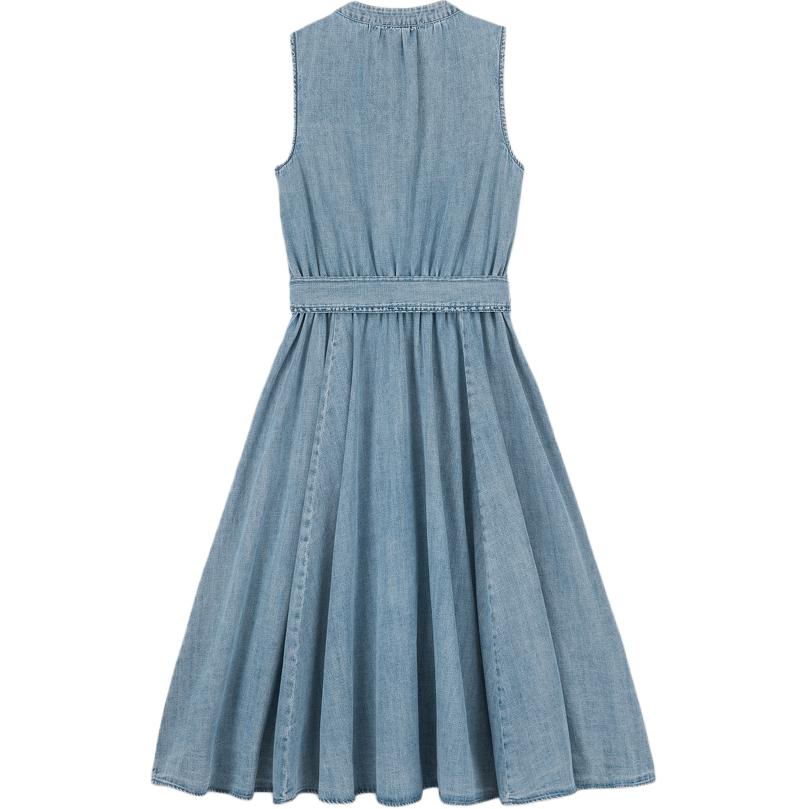 Lookbook (W) マイケルコース SS24 ライトブルーデニム ノースリーブ ミディ Aラインドレス JS482CA1KQ-907