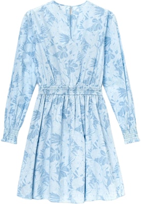 (W) 迈克高仕 SS24 浅蓝色棕榈印花长袖系腰连衣裙. MS4827GETZ-424 Lookbook (W) 迈克高仕 SS24 浅蓝色棕榈印花长袖系腰连衣裙. MS4827GETZ-424