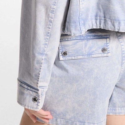 (W) 迈克高仕 SS24 浅蓝色水洗牛仔拉链连帽夹克外套. MS420EAE72-424 Sizing (W) 迈克高仕 SS24 浅蓝色水洗牛仔拉链连帽夹克外套. MS420EAE72-424