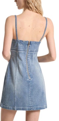 (W) Michael Kors SS24 Vestido Mini Ajustado Azul Denim Lavado Cuello Cuadrado MT482IGEB1-918 Lookbook (W) Michael Kors SS24 Vestido Mini Ajustado Azul Denim Lavado Cuello Cuadrado MT482IGEB1-918
