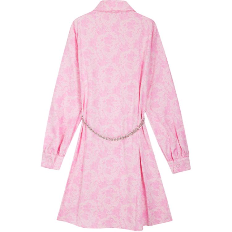 Lookbook (W) 迈克高仕 SS24 女士粉色花卉链领中长连衣裙 MS480LCE3D-682