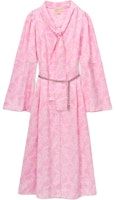 (Women) Michael Kors SS24 Floral Tie-Neck Long Sleeve Dress Pink. MS4825DE3D-682 (Women) Michael Kors SS24 Floral Tie-Neck Long Sleeve Dress Pink. MS4825DE3D-682
