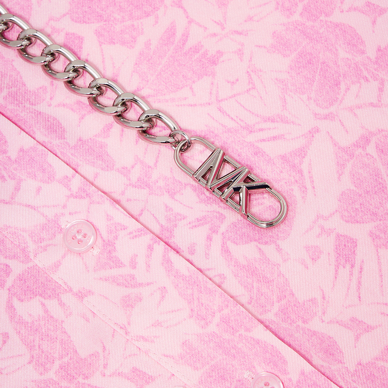 Shop (W) Vestido Largo de Manga Larga con Lazo Floral Michael Kors SS24 Rosa. MS4825DE3D-682