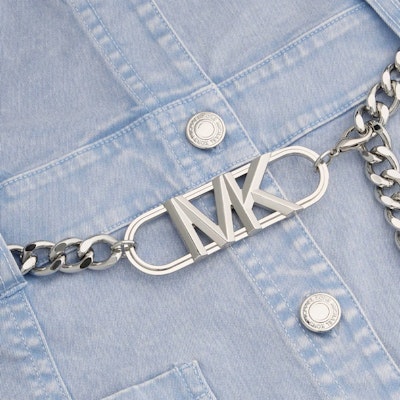 (W) 마이클 코어스 SS24 여성 라이트 블루 반팔 데님 미니 원피스. MS381PEE72-424 Shop (W) 마이클 코어스 SS24 여성 라이트 블루 반팔 데님 미니 원피스. MS381PEE72-424