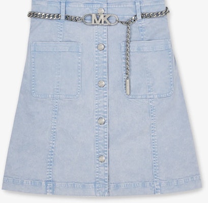 (W) 마이클 코어스 SS24 여성 라이트 블루 반팔 데님 미니 원피스. MS381PEE72-424 Details for (W) 마이클 코어스 SS24 여성 라이트 블루 반팔 데님 미니 원피스. MS381PEE72-424