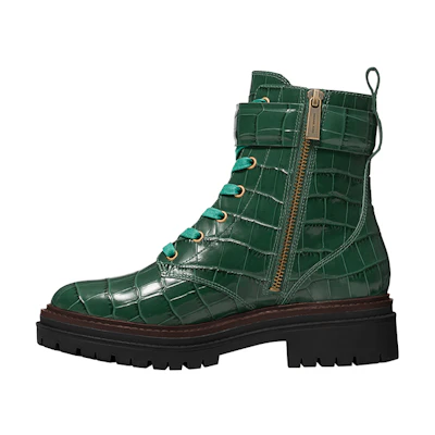 (W) MICHAEL KORS Stark Booties 'Moss Green Croc Embossed'