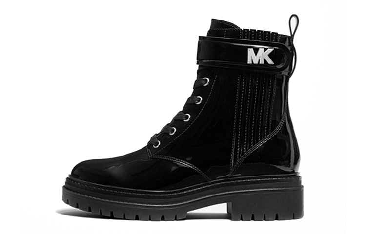 (W) MICHAEL KORS Stark Boots 'Logo Patent Black'