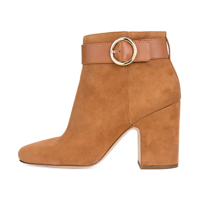 (W) MICHAEL KORS Suede Sheepskin High-Heel Ankle Boot 'Brown'