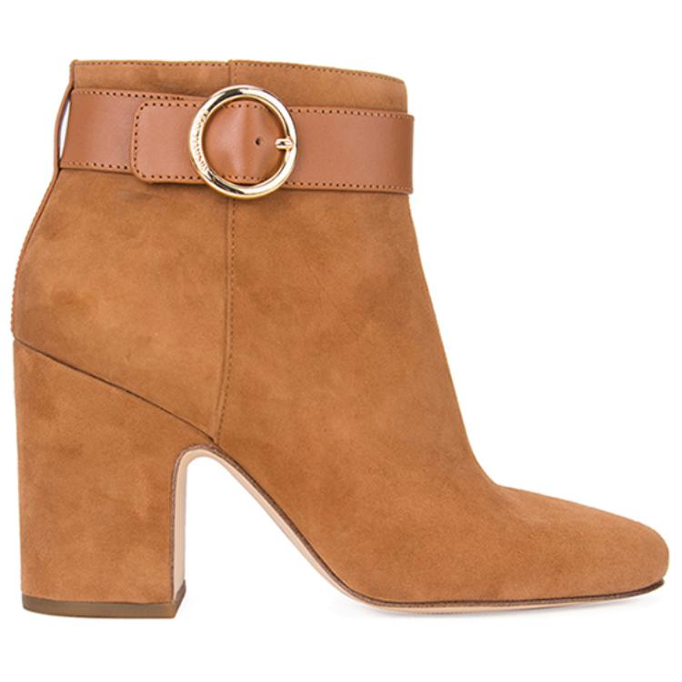 (W) MICHAEL KORS Suede Sheepskin High-Heel Ankle Boot 'Brown' 圖 2