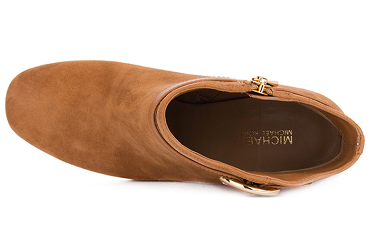 (W) MICHAEL KORS Suede Sheepskin High-Heel Ankle Boot 'Brown' 圖 4