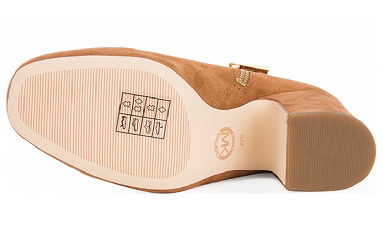 (W) MICHAEL KORS Suede Sheepskin High-Heel Ankle Boot 'Brown' 圖 5