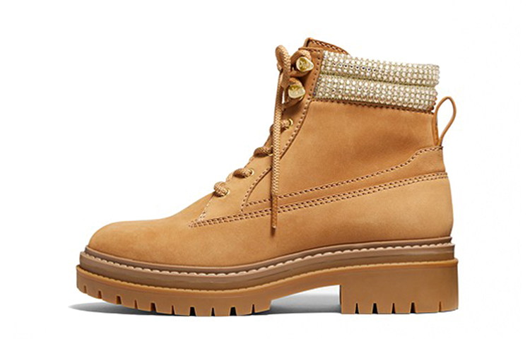 (W) MICHAEL KORS Turner 'Crystal Embellished Brown Suede Ankle Boot'