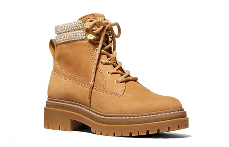 (W) MICHAEL KORS Turner 'Crystal Embellished Brown Suede Ankle Boot' 圖 2