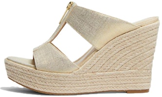 (Women) MICHAEL KORS Wedge Buckle Comfort 'Fashion Sandal Gold' 40S3BYMS2D (Women) MICHAEL KORS Wedge Buckle Comfort 'Fashion Sandal Gold' 40S3BYMS2D