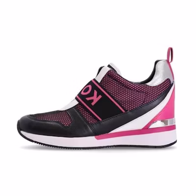 (W) MICHAEL KORS Wedge Sneaker 'Black Pink'