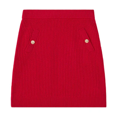 (Women) Michael Kors Women’s Solid A-Line Knit Casual Skirt with Button Detail. MS470ELCSN-609