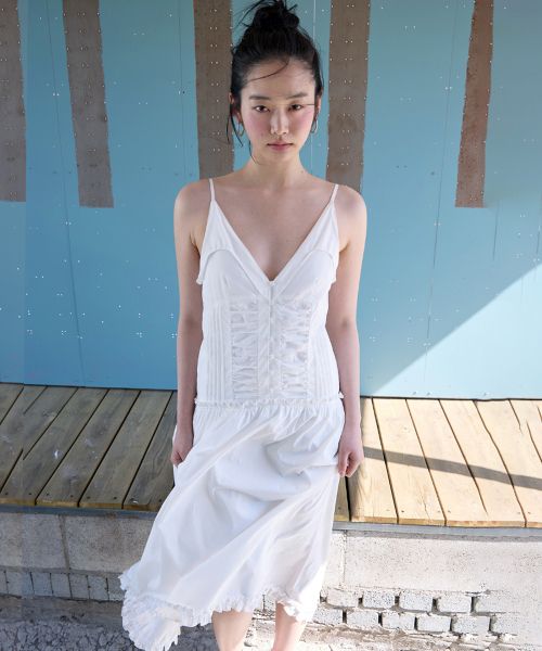 (Women) MICHIKO LONDON KOSHINO Asymmetrical Frill Dress White ML26SD46WH