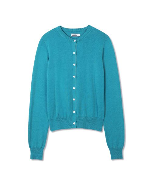 Order (Women) MICHIKO LONDON KOSHINO Essential Round Knit Cardigan Teal Blue ML26SO01BL