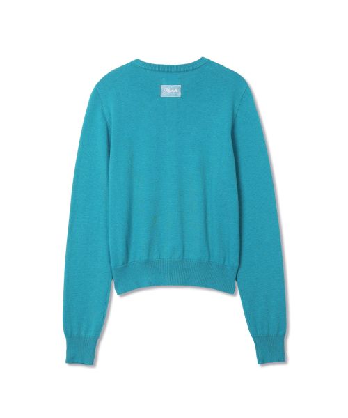 Purchase (Women) MICHIKO LONDON KOSHINO Essential Round Knit Cardigan Teal Blue ML26SO01BL