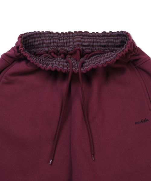 Lookbook (Women) MICHIKO LONDON KOSHINO Fold Waist Sweatpants Burgundy ML26SB13BD