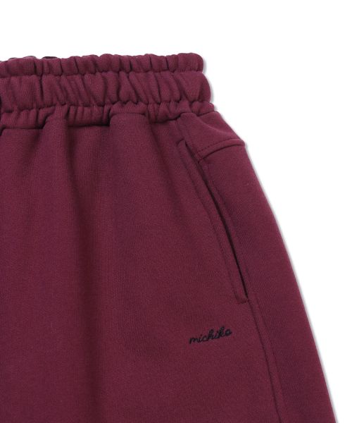 Shop (Women) MICHIKO LONDON KOSHINO Fold Waist Sweatpants Burgundy ML26SB13BD