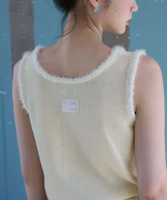 (Women) MICHIKO LONDON KOSHINO Hairy Trim Knit Vest Lemon Sorbet ML26ST22LE (Women) MICHIKO LONDON KOSHINO Hairy Trim Knit Vest Lemon Sorbet ML26ST22LE