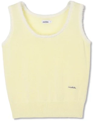 (Women) MICHIKO LONDON KOSHINO Hairy Trim Knit Vest Lemon Sorbet ML26ST22LE Order (Women) MICHIKO LONDON KOSHINO Hairy Trim Knit Vest Lemon Sorbet ML26ST22LE