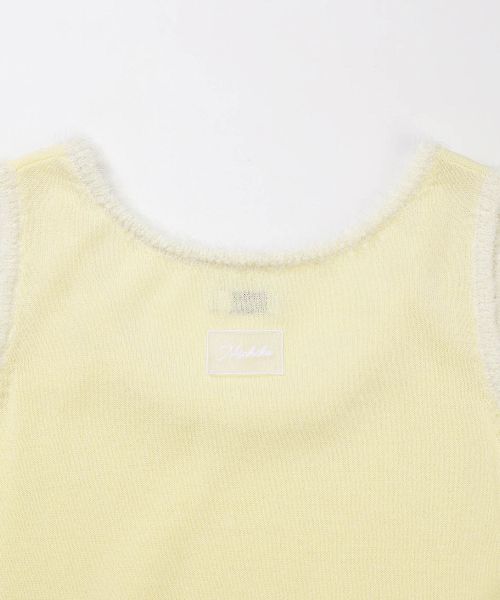 Purchase (Women) MICHIKO LONDON KOSHINO Hairy Trim Knit Vest Lemon Sorbet ML26ST22LE