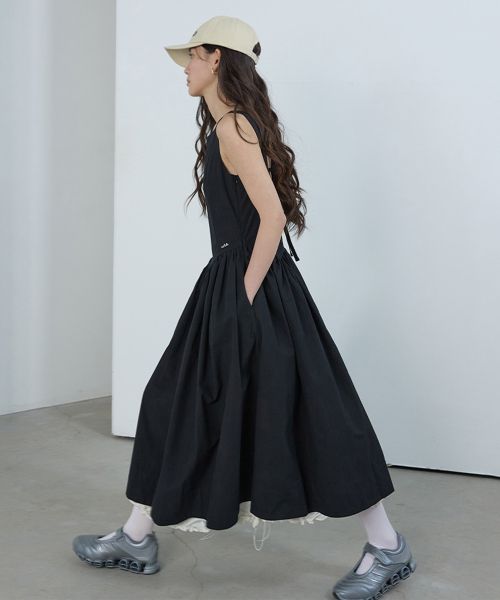 (Women) MICHIKO LONDON KOSHINO Hem String Layered Dress Black ML26SD03BK