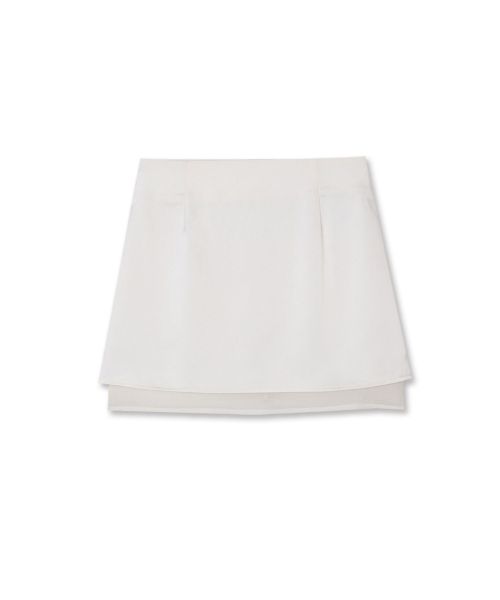 Order (W) 미치코 런던 코시노 레이어드 새틴 미니 스커트 아이보리 ML26SB04IV