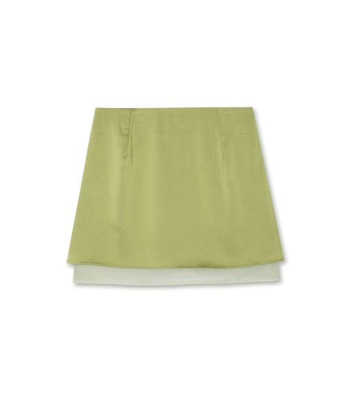 Order (W) 미치코 런던 코시노 레이어드 새틴 미니스커트 올리브 그린 ML26SB04OL