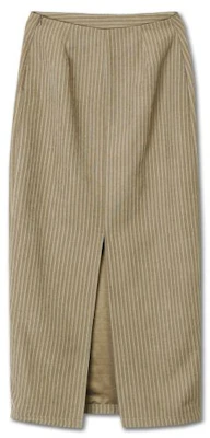 (Women) Michiko London Koshino Matte Vintage Stripe Skirt Mud Beige ML25FB02BE Shop (Women) Michiko London Koshino Matte Vintage Stripe Skirt Mud Beige ML25FB02BE