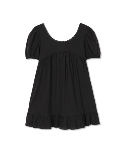 Order (Women) MICHIKO LONDON KOSHINO Puff Sleeve Ribbon Mini Dress Black ML26SD05BK