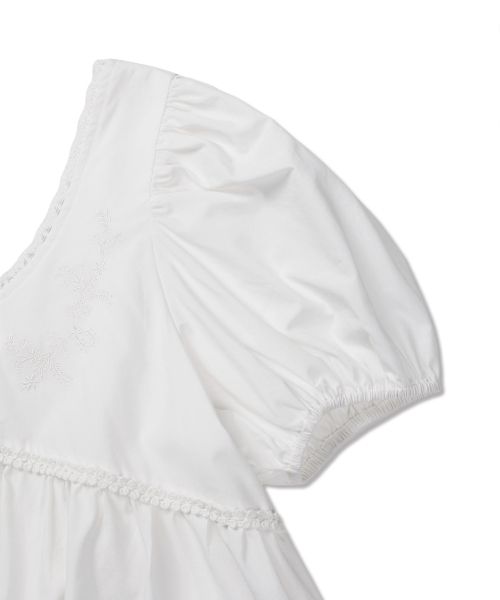 Shop (Women) MICHIKO LONDON KOSHINO Puff Sleeve Ribbon Mini Dress White ML26SD05WH