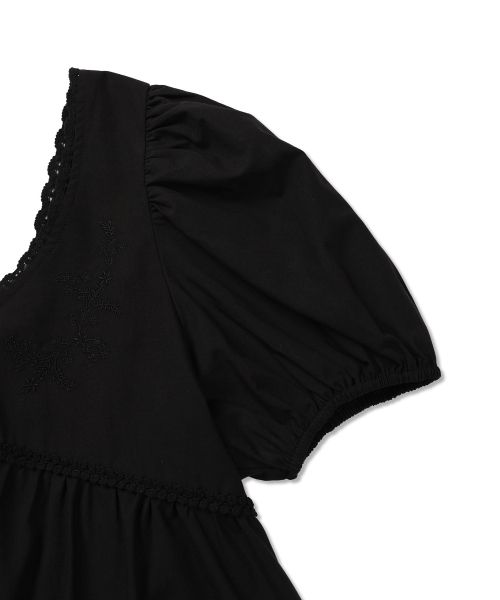 Shop (Women) MICHIKO LONDON KOSHINO Puff Sleeve Ribbon Mini Dress Black ML26SD05BK