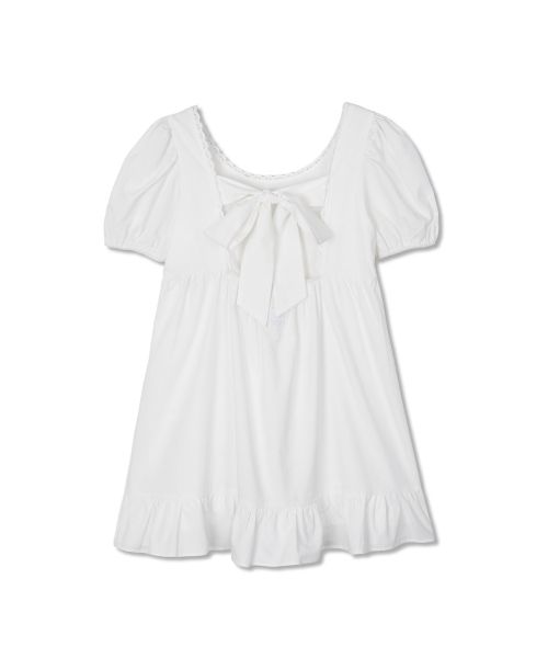 Purchase (Women) MICHIKO LONDON KOSHINO Puff Sleeve Ribbon Mini Dress White ML26SD05WH