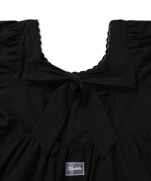Details for (Women) MICHIKO LONDON KOSHINO Puff Sleeve Ribbon Mini Dress Black ML26SD05BK