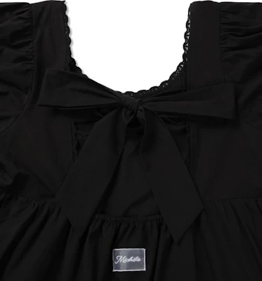 (Women) MICHIKO LONDON KOSHINO Puff Sleeve Ribbon Mini Dress Black ML26SD05BK Details for (Women) MICHIKO LONDON KOSHINO Puff Sleeve Ribbon Mini Dress Black ML26SD05BK