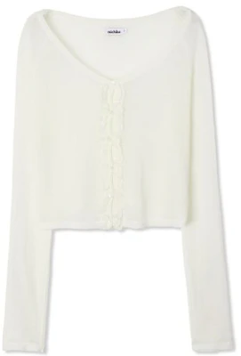 (W) 미치코 런던 코시노 러플 오프숄더 가디건 아이보리 ML26SO27IV Order (W) 미치코 런던 코시노 러플 오프숄더 가디건 아이보리 ML26SO27IV
