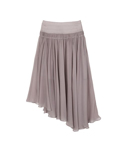 Order (Women) Michiko London Koshino Unbalanced Chiffon Skirt Ash Gray ML26FB41GR